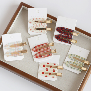 韩系校园风格纹前额无痕发夹高级感发饰侧边碎发刘海小夹子一对夹