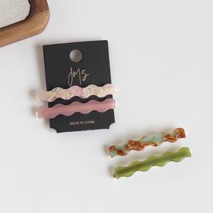 对夹醋酸弧度纹理发夹可爱甜美侧边少女刘海夹新款边夹一字夹发卡