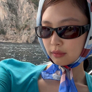 jennie同款椭圆墨镜女款小窄框小脸弧形Y2K赛博朋克骑行太阳眼镜