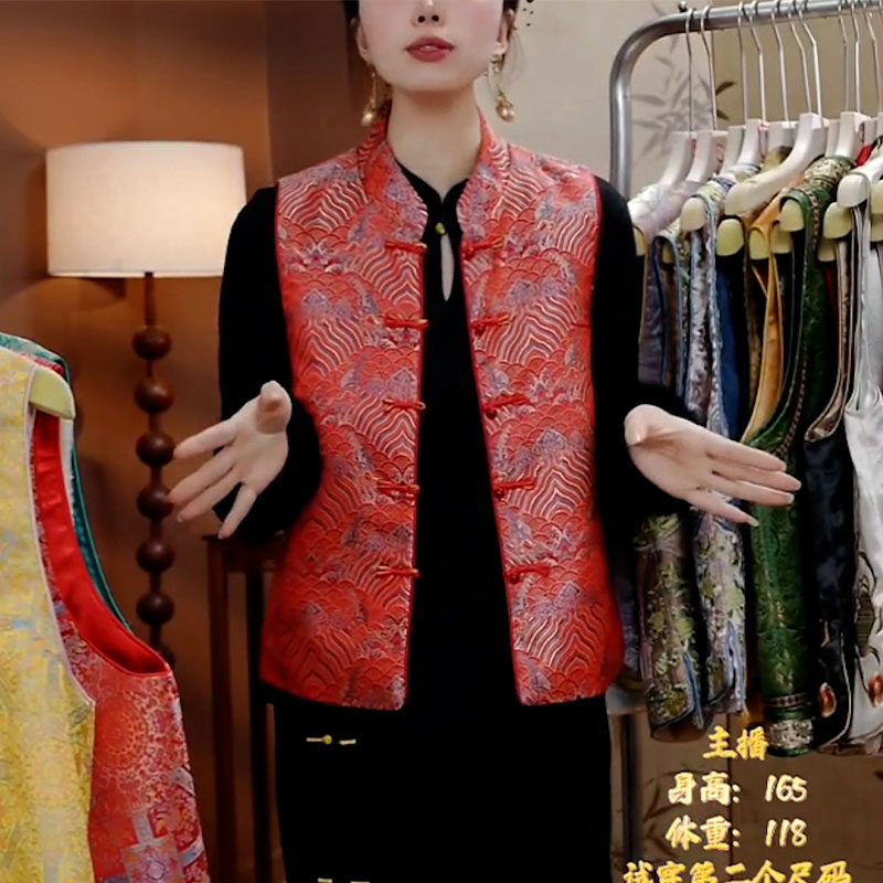 早春新款新中式提花大码双面双穿马甲女复古文艺减龄显瘦国风马夹,女装/女士精品,中老年女装,淘宝优惠券,粉丝福利购,淘宝优惠卷