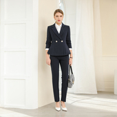 西装 女秋冬气质收腰短款 两件套小个子通勤 套装 诗璐雅英伦风职业装