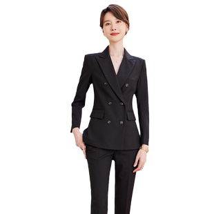 诗璐雅长袖西装套装女士洋气修身商务西服酒店经理秋冬高端工作服