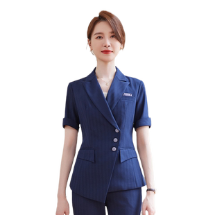 诗璐雅不规则设计感西装外套女式2025春秋新款长袖薄款工作装上衣