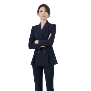 诗璐雅高端气质修身西装套装女春季时尚休闲职业装女神范西服薄款