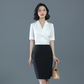 美容师工作服女夏装 时尚 气质女神范商务职业套裙短袖 诗璐雅职业装