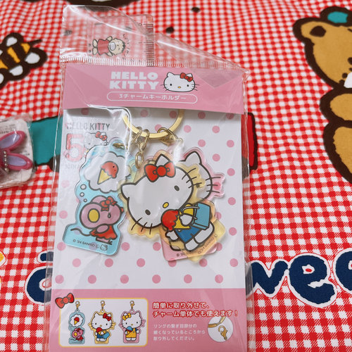 日本三丽鸥50周年hello kitty冰淇淋钥匙扣挂包挂件全新