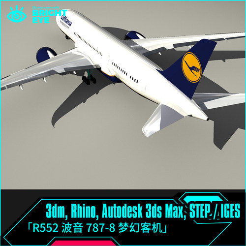 波音787客机rhino犀牛代建模成品飞机设计3d素材模型库3dm源文件