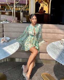 Z0133 欧美新款通勤连衣裙亚马逊性感时尚休闲印花气质毛绒连衣裙