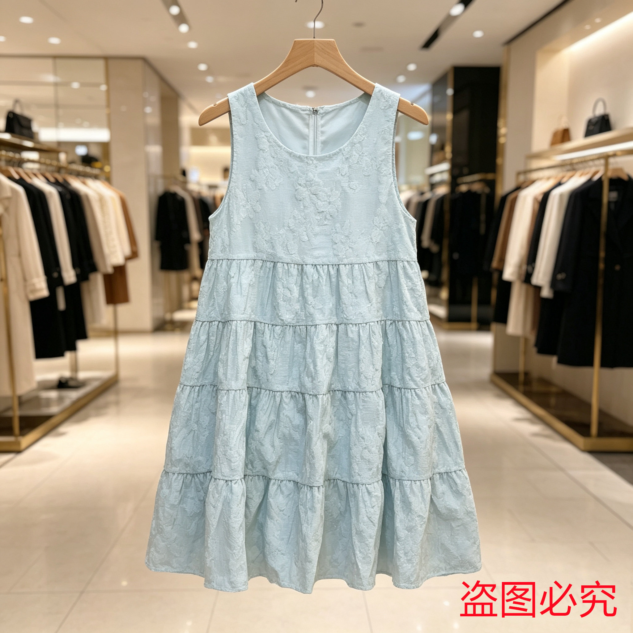 森系提花连衣裙,甜美娃娃款
