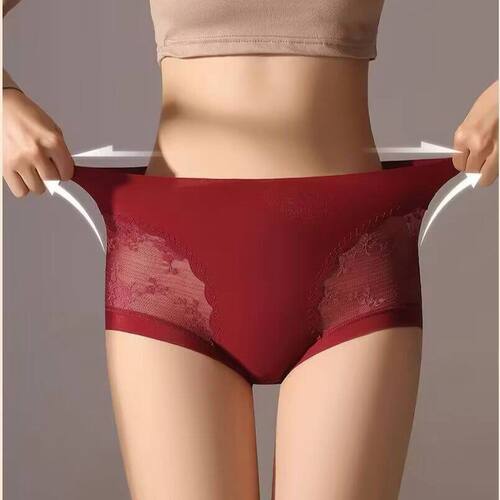 女士高腰蕾丝内裤收腹无痕舒适透气提臀塑形塑身三角裤女