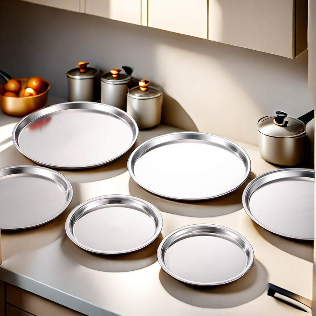 德国304不锈钢凉皮锣锣盘子蒸盘圆菜盘蛋糕平底盘家用肠粉盘工具