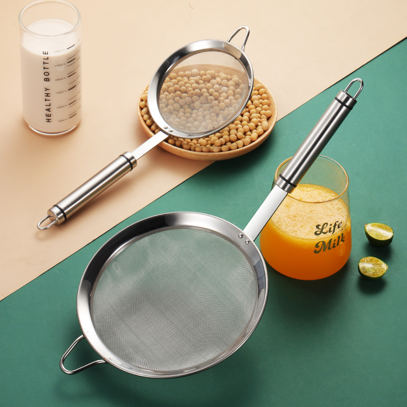 德国304不锈钢密网网筛家用细网打沫勺油格撇油滤油勺豆浆过滤勺