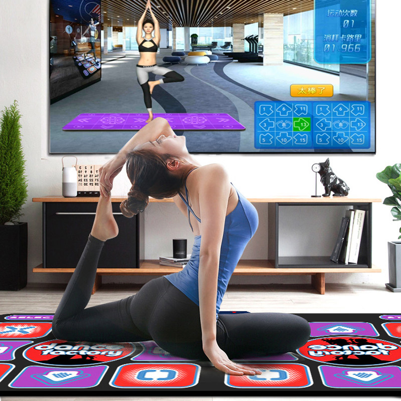 茗邦充电体感毛绒跳舞机电脑电视两用款家用游戏毯接口双人跳舞毯