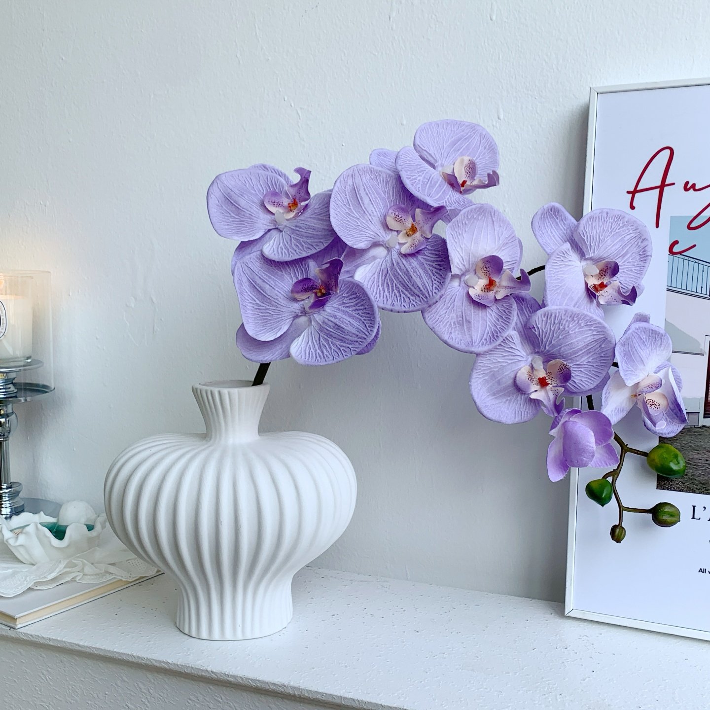 9头仿真蝴蝶兰假花仿真花摆设轻奢花艺花瓶插花家居客厅装饰摆件,家居饰品,仿真花/假花,淘宝优惠券,粉丝福利购,淘宝优惠卷