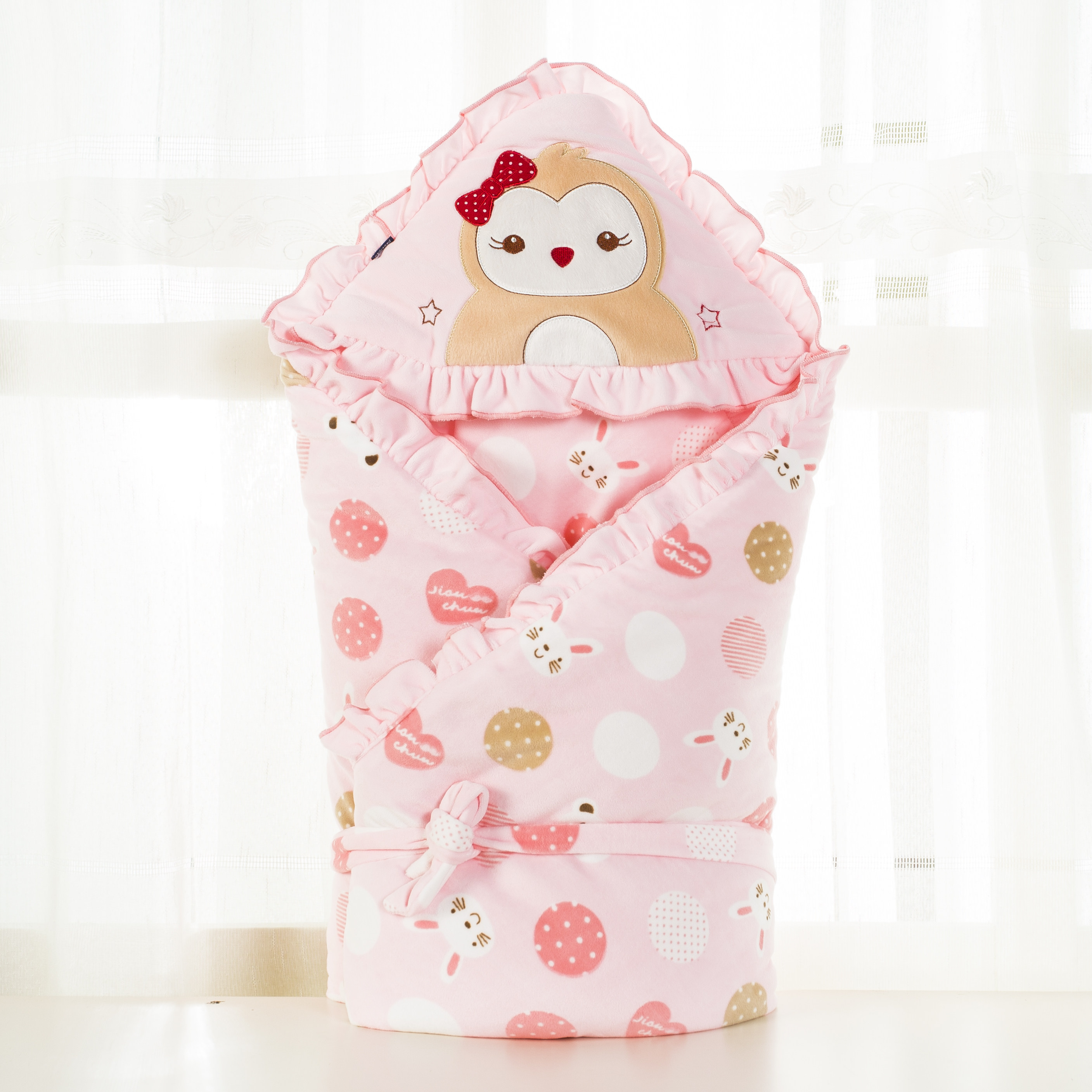 佳贝娇婴儿抱被新生儿包被保暖抱毯宝宝秋冬款加厚被子用品可脱胆