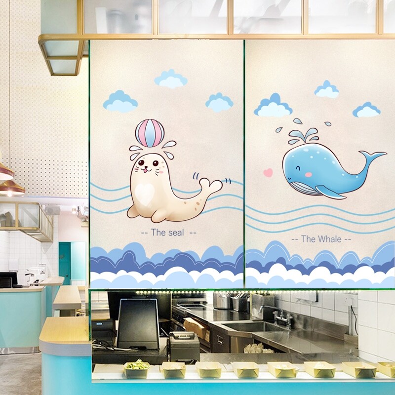 海豹窗戶玻璃貼紙衛生間浴室透光不透明海洋玻璃貼膜磨砂靜電防窺在類目 家居飾品, 貼飾, 瓷磚/玻璃貼中 - 來自Buy2taobao.com提供專業的淘寶代購服務