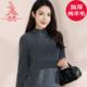 双股绞花100%纯羊毛加厚半高领宽松 上海凤凰羊毛衫 加厚纯羊毛