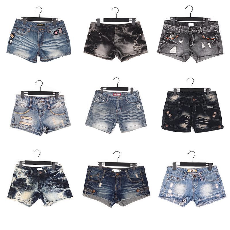 古着外贸 亚文化亚比朋克涩谷骷髅Y2K千禧学生低腰辣妹牛仔超短裤