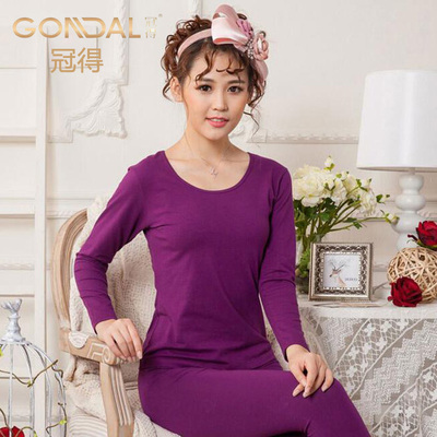 莫代尔女士常规薄款圆领保暖内衣