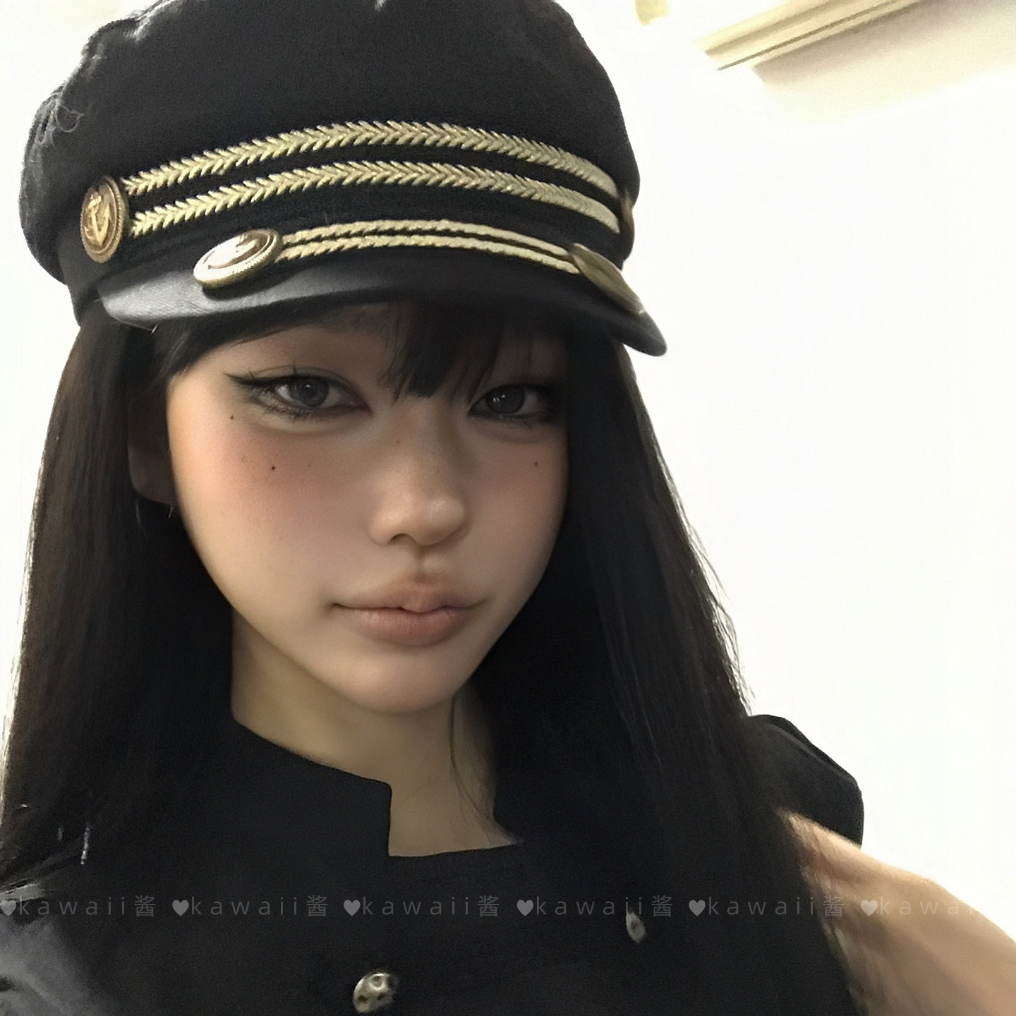 复古徽章海军帽女秋冬甜酷英伦风报童帽金绳装饰显脸小百搭帽子