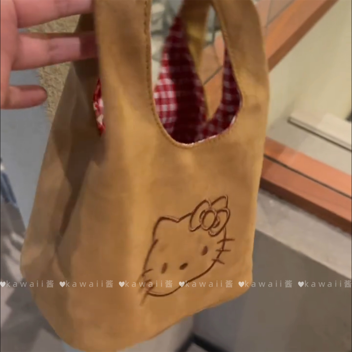 秋冬可爱kt麂皮绒化妆包