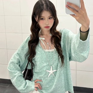 夏日Y2K复古辣妹海星项链女甜酷亚文化粉色十字架百搭夸张锁骨链