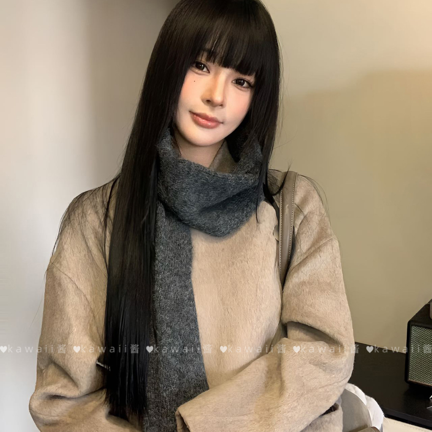 灰色羊毛混纺围巾女冬季韩系气质软糯百搭氛围感保暖针织毛线围脖,服饰配件/皮带/帽子/围巾,围巾/丝巾/披肩,淘宝优惠券,粉丝福利购,淘宝优惠卷