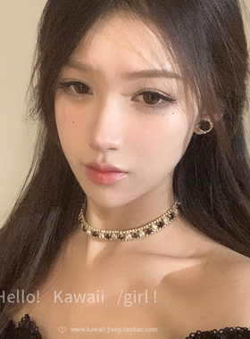 法式重工名媛千金几何水钻锁骨链