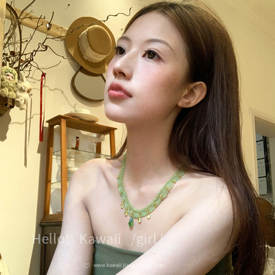 新中式多层蕾丝串珠项链