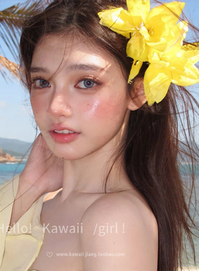 超仙氛围感百合花发夹甜美度假风黄色花朵侧边夹海边拍照显白发饰