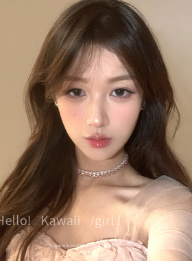 宫廷风爆闪粉红满钻项链