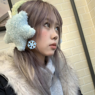 韩系ins撞色五角星耳罩甜美多巴胺耳套冬季户外骑行保暖防寒耳包