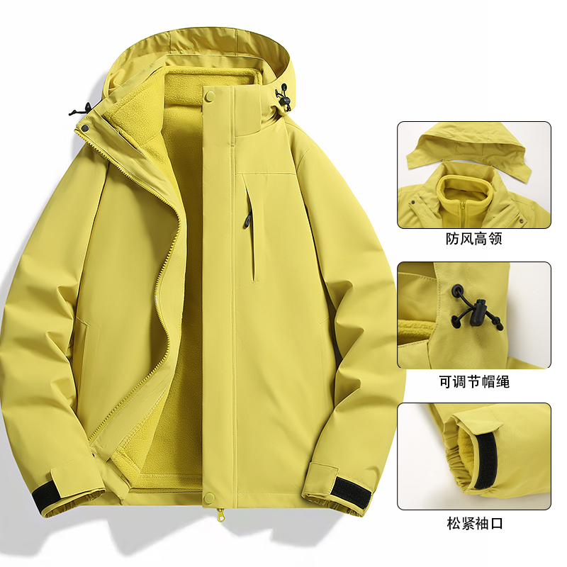 2025新款冲锋衣男女三合一防水防风小个子宽松大码户外登山服单衣