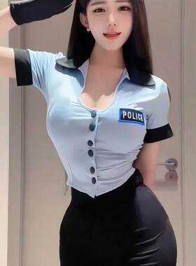 性感女警cosplay角色扮演制服套装女纯欲空姐装衬衫包臀裙两件套