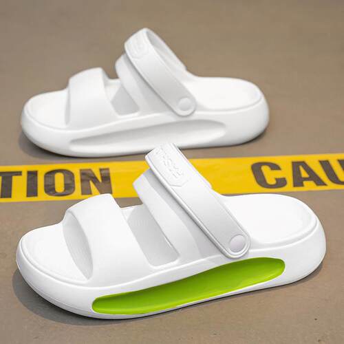 青少年凉鞋男款防滑防臭沙滩鞋中大童初中学生轻便软底纯白凉拖鞋