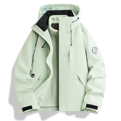 男女登山服冲锋衣外套户外防风连帽