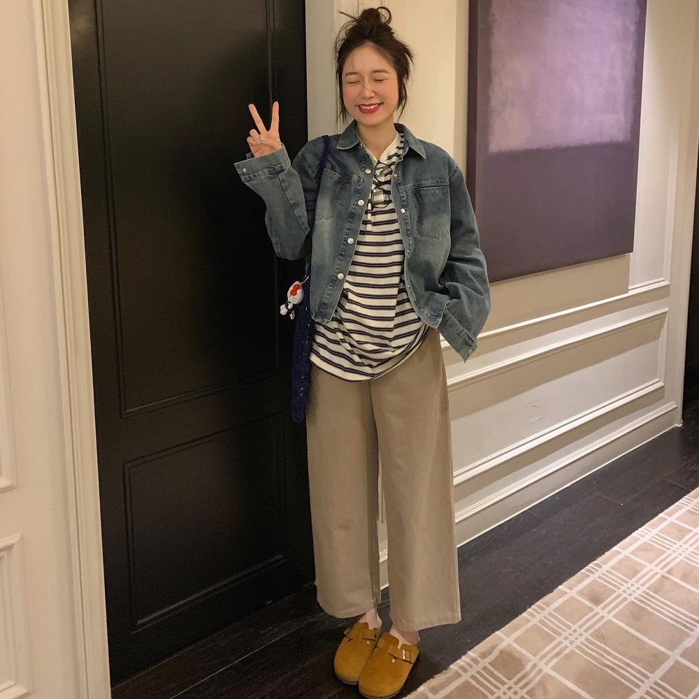 春季短款立领牛仔外套
