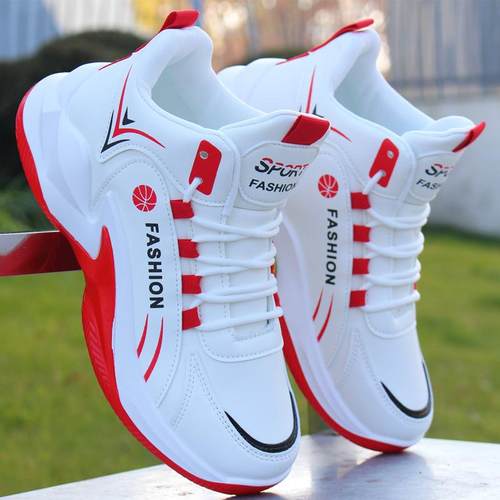 男鞋皮面防水运动鞋防滑耐磨