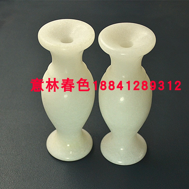 天然玉石花瓶摆件贾翠阿富汗白玉纯手工雕刻花瓶笔筒竹节