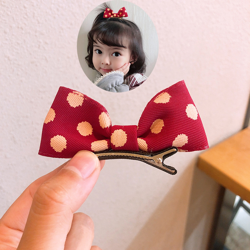 新年波点蝴蝶结发夹洋气立体儿童发卡宝宝顶夹小女孩发饰公主头花,童装/婴儿装/亲子装,发饰,淘宝优惠券,粉丝福利购,淘宝优惠卷