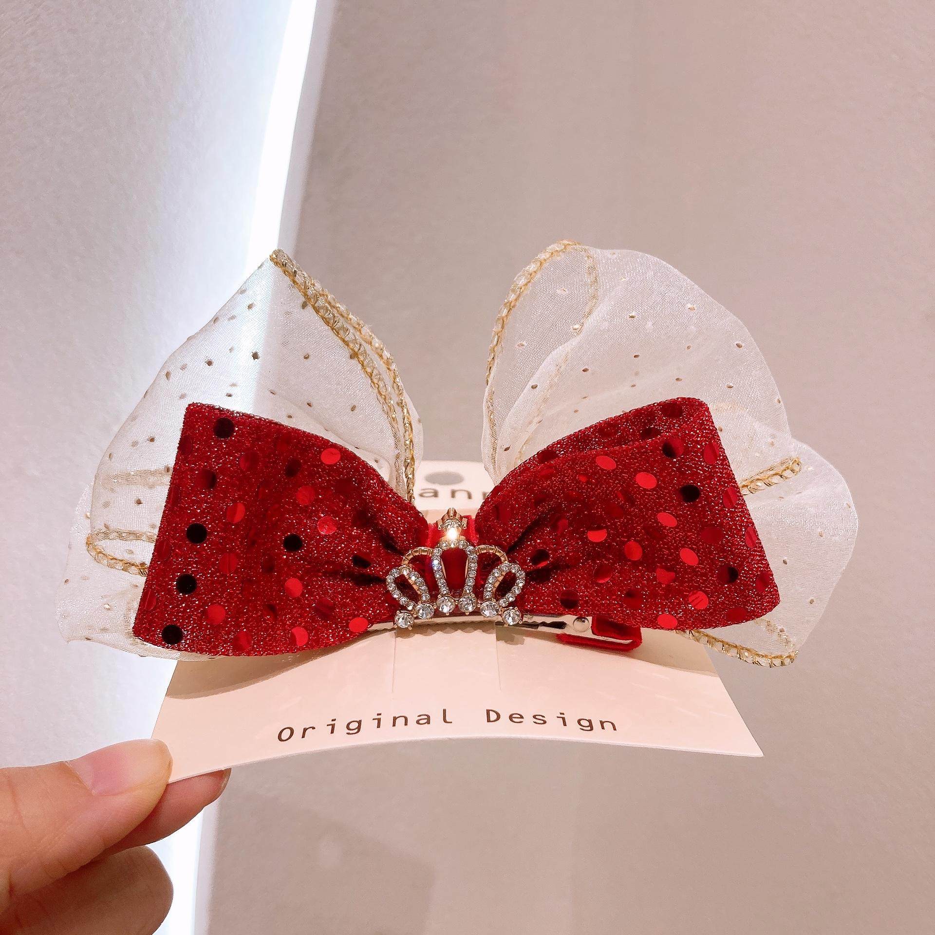 儿童节日发饰亮片蝴蝶结女童发夹甜美公主皇冠头饰新年蝴蝶节发卡,童装/婴儿装/亲子装,发饰,淘宝优惠券,粉丝福利购,淘宝优惠卷