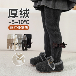 女童连裤袜秋冬季外穿加厚儿童打底袜韩系洋气冬天加绒宝宝打底裤