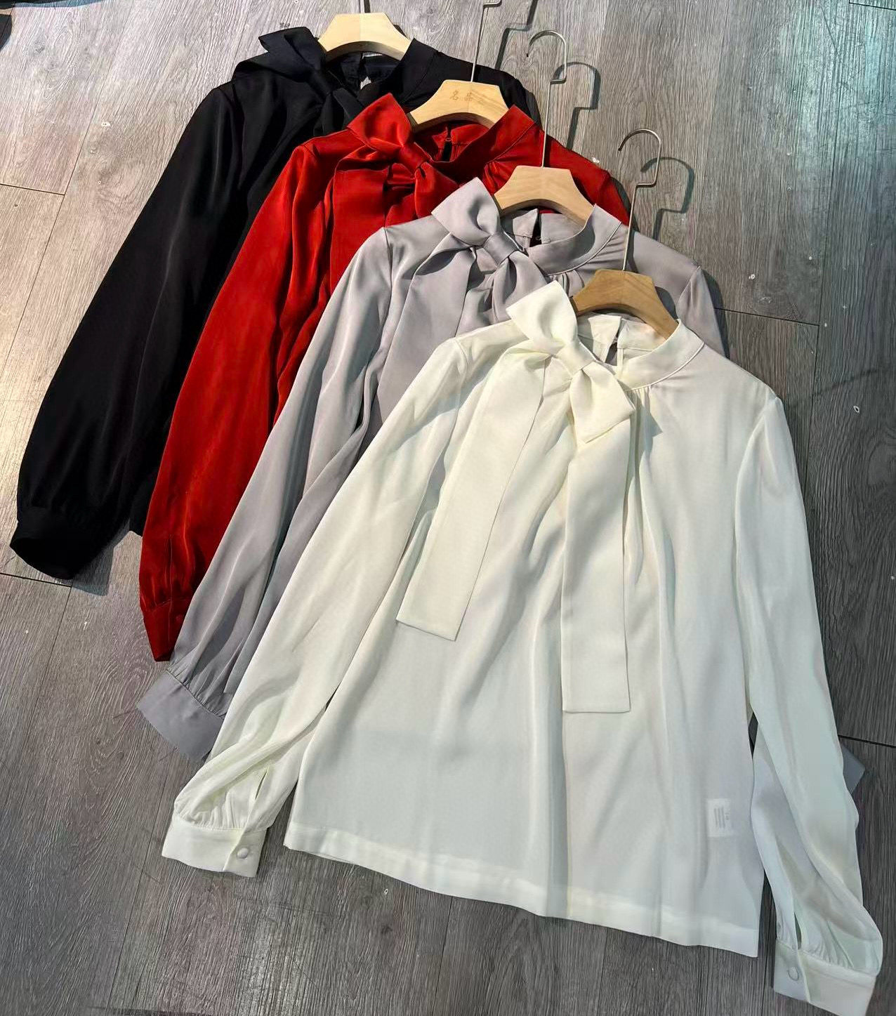 侧边蝴蝶结19姆米真丝衬衫真丝新中式国风立领盘扣气质衬女上衣女