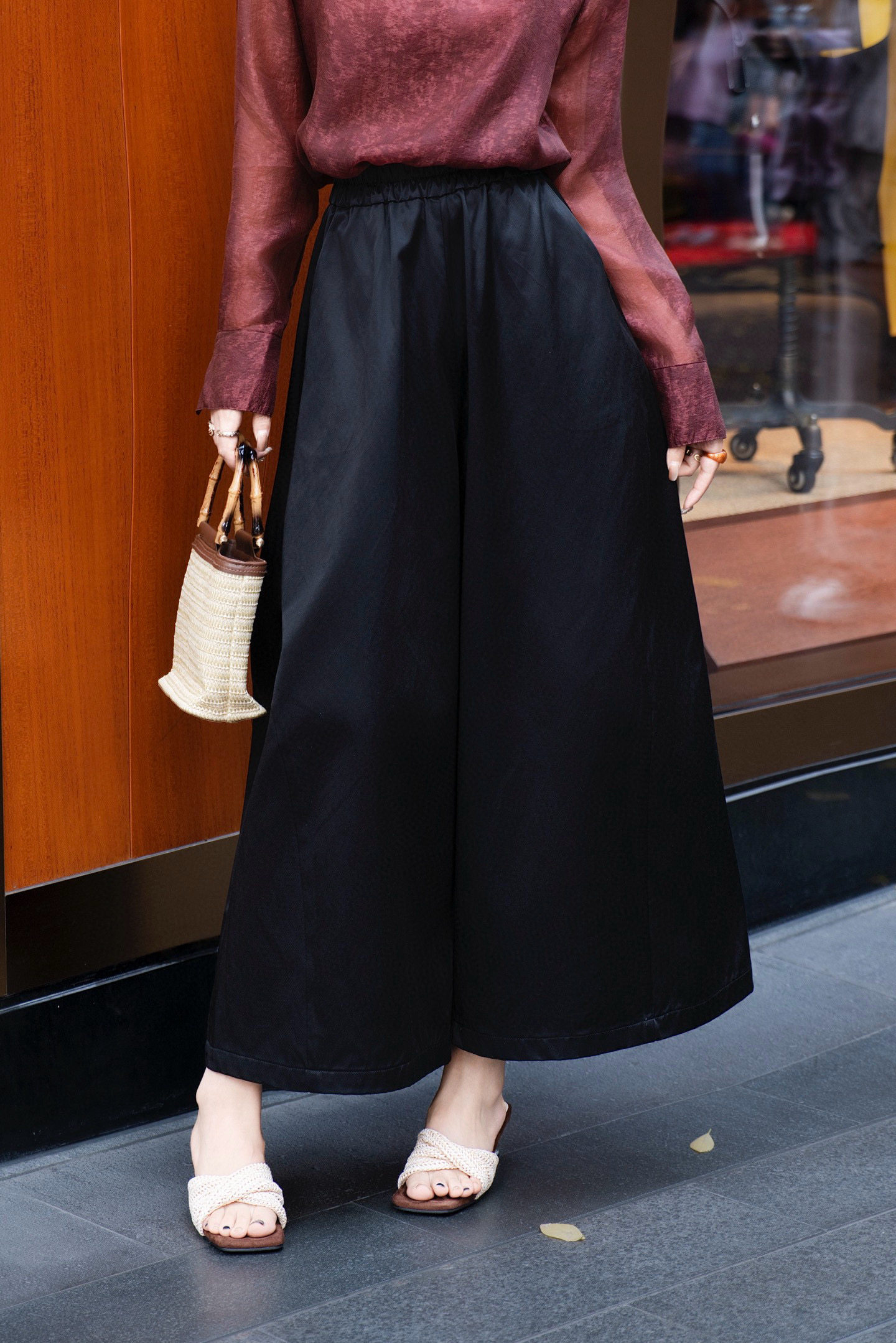 复古慵懒型高腰阔腿春新款新中式国风重工刺绣宽松显瘦百搭阔腿裤,女装/女士精品,裤子,淘宝优惠券,粉丝福利购,淘宝优惠卷