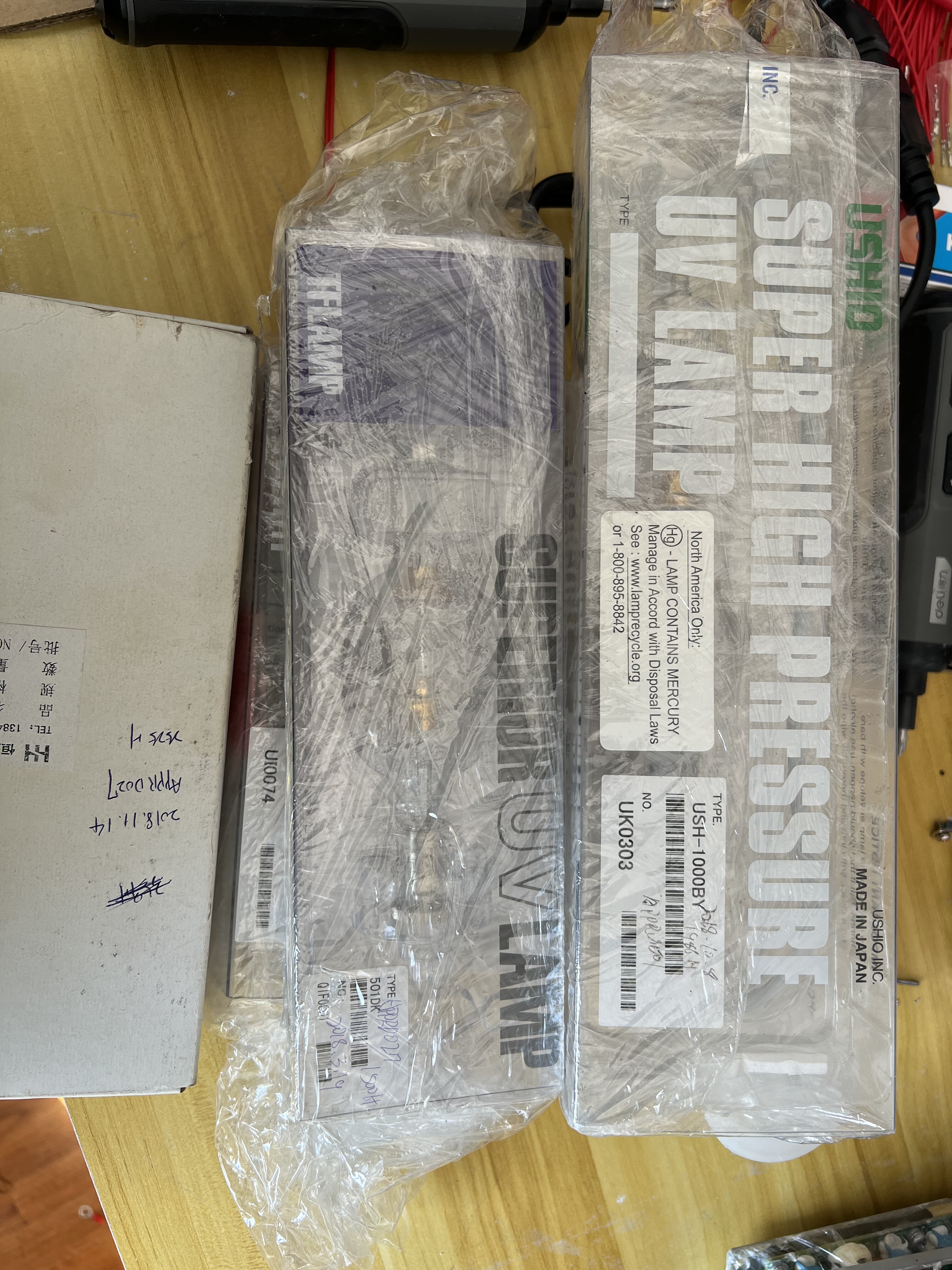 USHIO、WACOM汞灯，型号USH-1000BY、BML-501DK、BML-501DK，原装