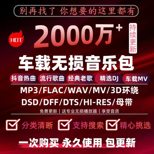 2026年无损车载音乐下载包高音质免费抖音歌曲/flac