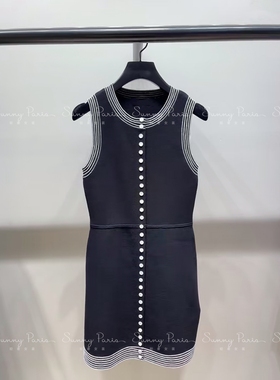 24秋冬S@NDRO法式小香风单排扣无袖针织修身连衣裙SFPRO03835