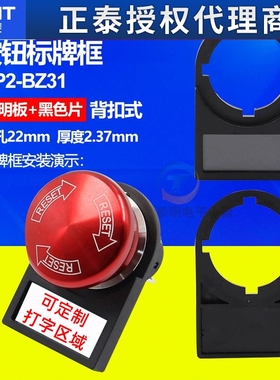 正泰背扣式标示签LA38按钮开关标牌框22mm Y090空白NP2标识牌BZ31