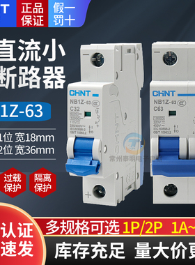 正泰交直流断路器空气开关NB1Z-63 DC220V直流空开1P/2P 10A-63A