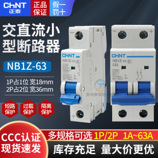 10A 正泰交直流断路器空气开关NB1Z DC220V直流空开1P 63A